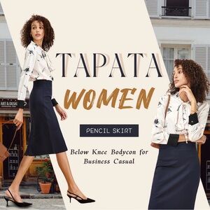 Elegant Navy Blue Pencil Skirt